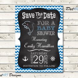 Capital Baby Shower Save The Date Chalkboard Art Nautical By Request Something Order Custom Made Just