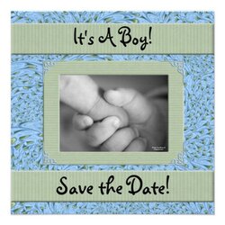 Superb Baby Shower For Boy Save The Date Square Paper Invitation Invitations Cards Personalized Printable