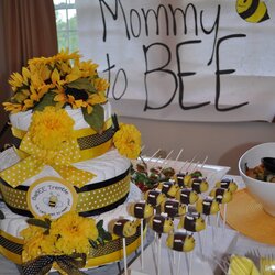 Marvelous Short And Sweet Bumble Baby Shower Cake Diaper Theme Pops Honey Mommy Bees Boy Centerpiece Mom