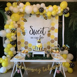 Out Of This World Sweet As Baby Shower Decor Theme Honey Decorations Decoration Reveal Gender Yellow Choose