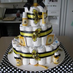 Terrific Bumble Baby Shower Decorations Best Decoration Cake Diaper Diapers Bumblebee Cakes Blissful Bees