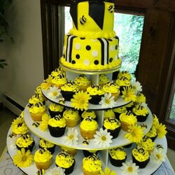 Sterling Baby Shower Theme Cake Icing Totally Stripes Edible Fondant Bees Bow Royal Made