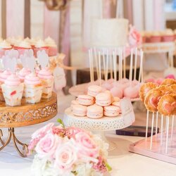 Baby Shower Desserts To Take From Celebrities Dessert Table Candy Pink Showers Girl Tables Party Food Cakes