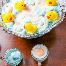 Sterling Frothy Blue Baby Shower Punch With Ducks Baking Beauty Recipes Sherbet Fruit Super Rubber Pink