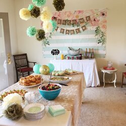 Admirable Good Layout And Decor For Baby Shower Table Decorations