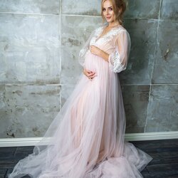 Splendid Long Light Pink Maternity Dress For Baby Shower