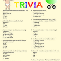 Preeminent Funny Baby Shower Questions This Trivia Game Involves Games Coed Parents