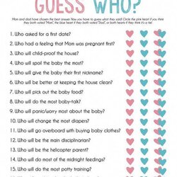 Cool Frightened Gender Reveal Party Games Guess Who Mommy Questions Mama Showers