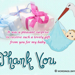 Eminent The Top Ideas About Baby Shower Gift Message Home Family Style Wordings Thank You Notes