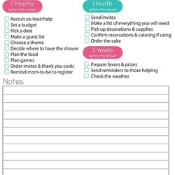 Outstanding Planning Baby Shower Checklist