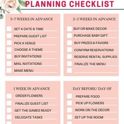 Sublime Printable Baby Shower Checklist When Planning Nursery Registry Showers