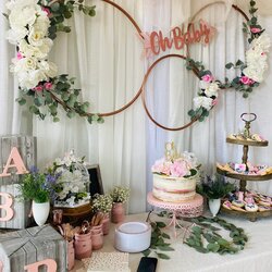 Easy Floral Hoop Tutorial In Baby Shower Decorations Balloons