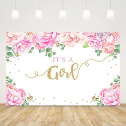 Brilliant Buy Baby Shower Backdrop For Girl Pink Floral Photography