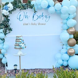 Magnificent Oh Baby Backdrop Gender Neutral Shower Banner Decorations Background Banners Personalized