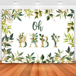 The Highest Quality Buy Greenery Oh Baby Backdrop For Boy Shower Decoration