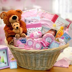 Sublime Deluxe New Baby Girl Gift Collection Shower Basket Gifts Baskets Girls Christmas Roll Zoom Over