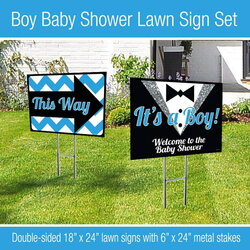 Magnificent Double Sided Lawn Sign Baby Shower Kit With Directional