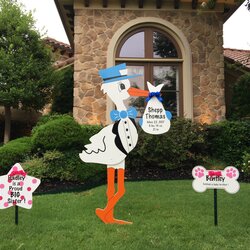 The Highest Standard Use Yard Sign For Your Baby Shower Stork Announcement Birth
