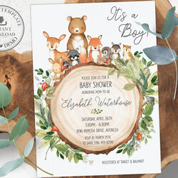 Out Of This World Paper Party Supplies Invitations Forest Animal Baby Shower