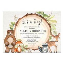 Great Boy Rustic Woodland Animals Baby Shower Invitation Invitations Forest Neutral Gender Choose Board