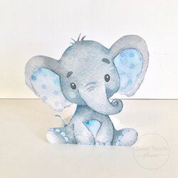 Out Of This World Elephant Baby Shower Decor Centerpieces Nursery Centerpiece Decorations Boy Blue Elephants