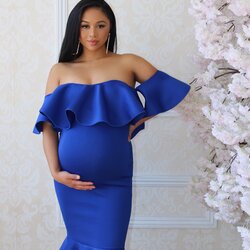 High Quality Royal Blue Maternity Dress Elegant Dresses Jumpsuit
