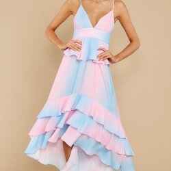 Great Picked For You Pink And Blue Maxi Dress Gender Reveal