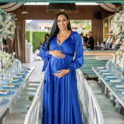 Outstanding Gorgeous Royal Blue Baby Shower Dress Maternity Wrap Gown By Dresses Winter Choose Board Chic