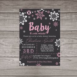 Admirable Winter Baby Shower Invitations For Girl Cold