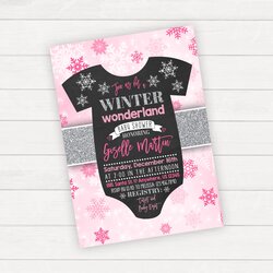 Out Of This World Winter Baby Shower Invitation Wonderland