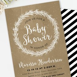 Great Rustic Winter Baby Shower Invitation For Black And Gold Invitations Choose Board