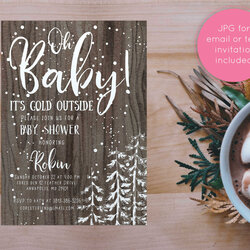 Sterling Rustic Winter Baby Shower Invitation Wooden Invites For Boy Request Something Order Custom Made