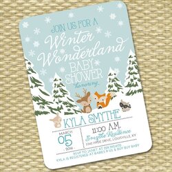 Cool Winter Baby Shower Boy Invitation Blue