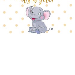 Eminent Free Printable Elephant Baby Shower Invitations Templates Invitation Showers Template Choose Board