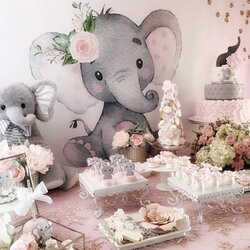 Elephant Baby Shower Ideas Little Peanut Is On The Way Pink Gray Girl Party Decorations Backdrop Themes Decor
