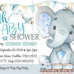 Brilliant Elephant Baby Shower Invitations Invitation Boy