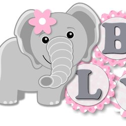 Legit Baby Shower Girl Clip Art Free Download Images On Banner Elephant Birthday Pink Party Decorations