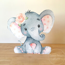 Worthy Flower Elephant Baby Shower Decor Centerpiece Nursery Elephants Giraffe