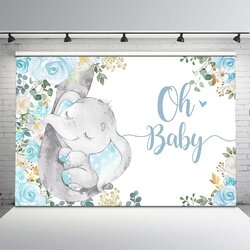 Superb Buy Little Elephant Baby Shower Backdrop Oh Blue