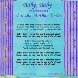 Baby Original Shower Song From Legacy Lyric Mother Expectant Sheet