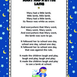 Fantastic Nursery Rhyme Lyrics Printable