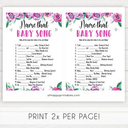 Perfect Name That Baby Song Purple Peonies Printable Shower Games