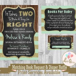 Coed Baby Shower Invitation It Takes Two Joint Invitations Invites