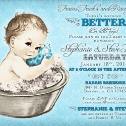 Swell Coed Baby Shower Invitation For Boy Vintage