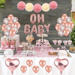Perfect Rose Gold Baby Shower Decorations Kit Girl Decor