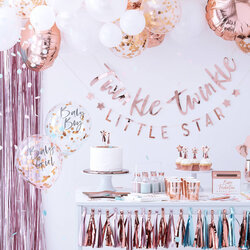 Swell Rose Gold Foiled Baby Shower Backdrop Bunting By Ginger Ray Original