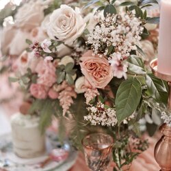 Tremendous Botanical Baby Shower With Rose Gold Ruffled Flower Arrangements Pink Floral Centerpieces Wedding