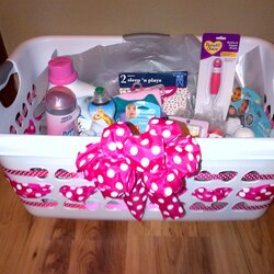 Marvelous Decorated Baskets For Baby Shower Wholesale White Carriage Laundry Favors