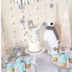 Splendid Baby Cold Shower Party Ideas Photo Of Snowy Toppers