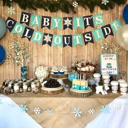 Fantastic Baby Its Cold Outside Banner Winter Shower Photo Prop Themes Decor Christmas Boy Showers Rustic